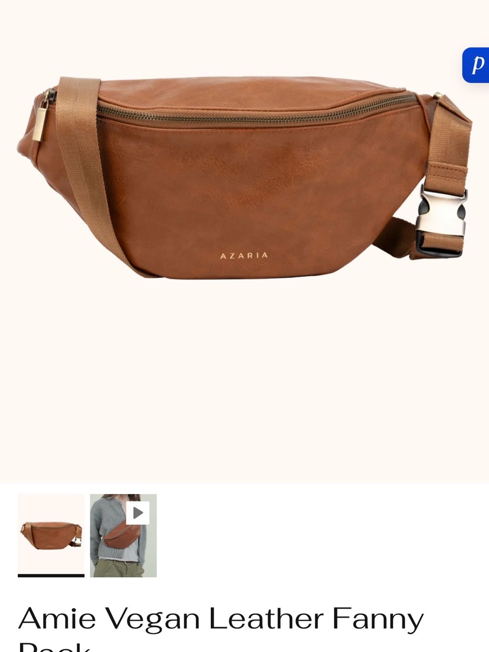 Azaria Amie Vegan Leather Belt Bag in Brown